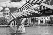 Travel photography:The London Millennium Bridge with St Paul´s Cathedral and River Thames, United Kindom, England