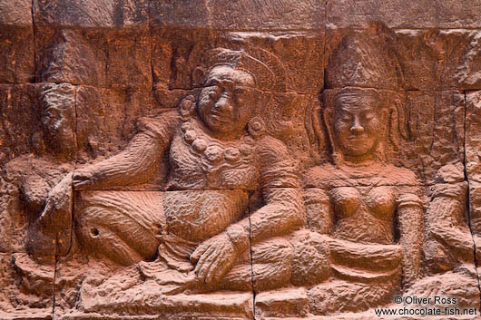 Facade detail at the terrace of the Leper King at Angkor Thom 