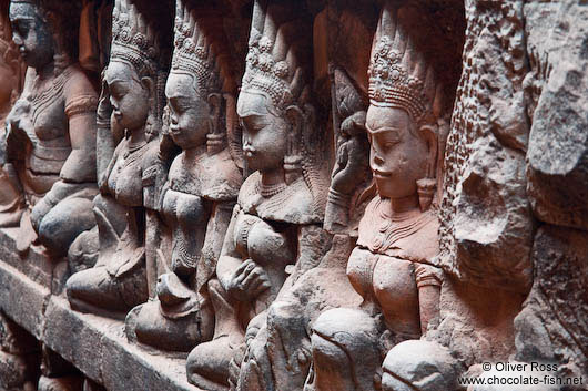 Facade detail at the terrace of the Leper King at Angkor Thom 