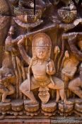 Travel photography:Facade detail at the terrace of the Leper King at Angkor Thom , Cambodia