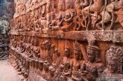 Travel photography:Facade detail at the terrace of the Leper King at Angkor Thom , Cambodia