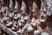 Travel photography:Facade detail at the terrace of the Leper King at Angkor Thom , Cambodia