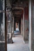 Travel photography:Columns inside Angkor Wat , Cambodia