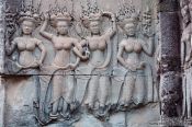 Travel photography:Relief with women inside Angkor Wat , Cambodia