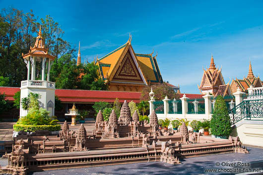 Small model of Angkor Wat near the Silver Pagoda in the Royal Palace grounds at Phnom Penh