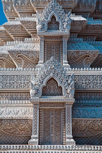 Facade detail of the Sancturay of Princess Norodom Kantha Bopha at the Phnom Penh Royal Palace grounds