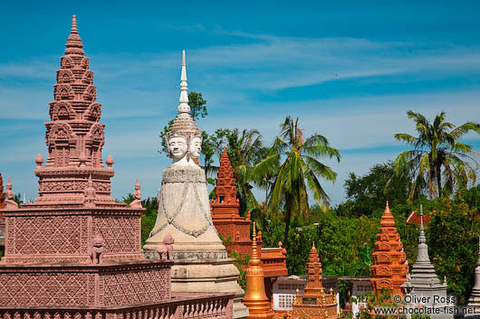 Stupas at a Phnom Penh temple