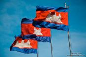 Travel photography:Cambodian flags in Phnom Penh , Cambodia