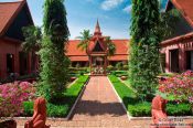 Travel photography:Courtyard of the Phnom Penh National Museum , Cambodia