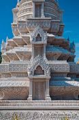 Travel photography:Facade detail of the Sancturay of Princess Norodom Kantha Bopha at the Phnom Penh Royal Palace grounds, Cambodia