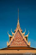 Travel photography:Roof detail of the Phnom Penh Royal Palace , Cambodia