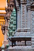 Travel photography:Row of stupas at Wat Ohnalom in Phnom Penh, Cambodia