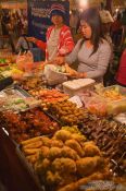 Travel photography:Food stall at the Phnom Penh night market , Cambodia