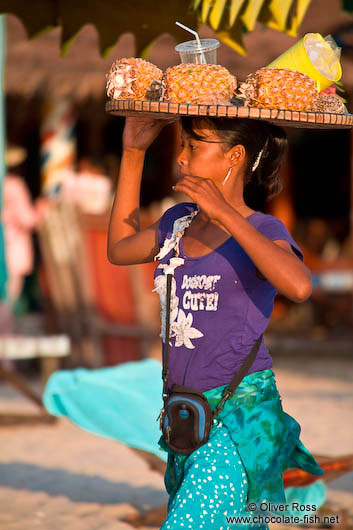 Fruit vendor at Serendipity beach in Sihanoukville 