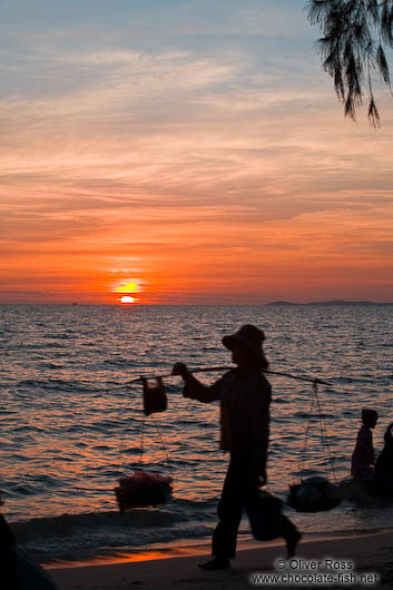 Sunset at Sihanoukville´s Serendipity beach