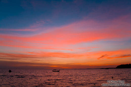 Sky after sunset at Serendipity beach in Sihanoukville 