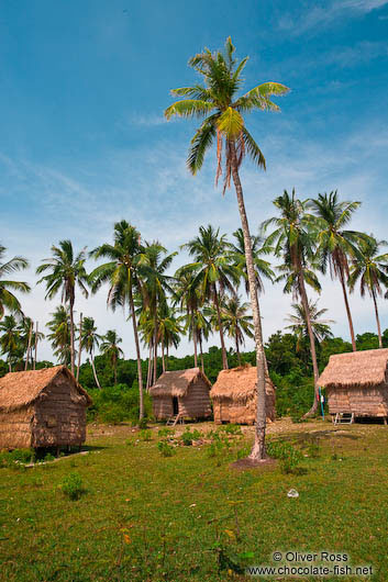 Tourist accommodation on Kaoh Ruessel (Bamboo Island) near Sihanoukville
