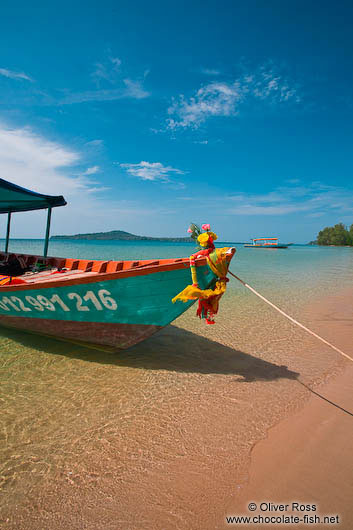 Boat anchored at Kaoh Ta Kiev Island 