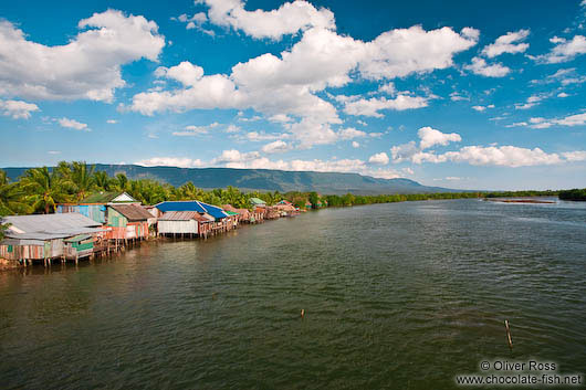 Houses along a river between Sihanoukville and Kampott 