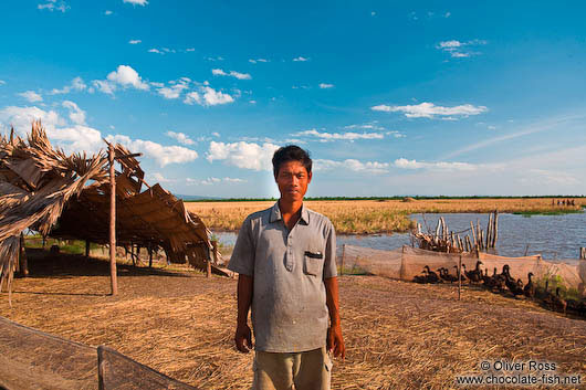 Duck farmer along the road from Sihanoukville to Kampott 