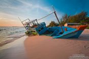 Travel photography:Stranded boat at Serendipity beach in Sihanoukville , Cambodia