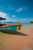 Travel photography:Boat anchored at Kaoh Ta Kiev Island , Cambodia