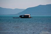Travel photography:Floating house off the southern coast, Cambodia