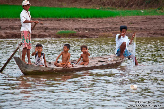 Fishing boat on the Mekong river 