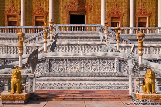 Temple stairs at the Vipassara Dhara Buddhist Centre near Odonk (Udong)