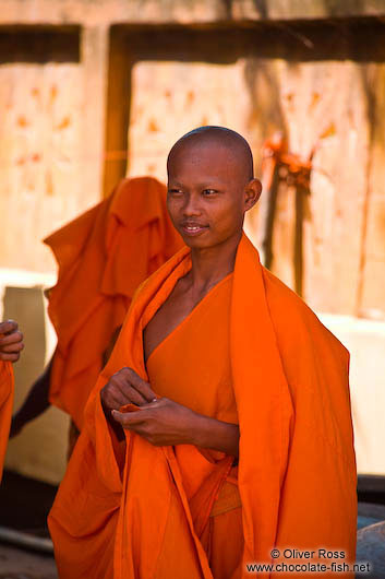 Buddhist monk novice at a temple near Odonk (Udong) 