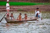 Travel photography:Fishing boat on the Mekong river , Cambodia