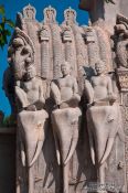 Travel photography:Elephant sculptures at one of the entrance gates to the Vipassara Dhara Buddhist Centre near Odonk (Udong), Cambodia