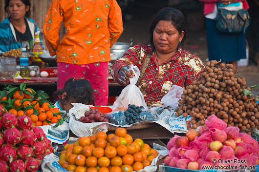 Fruit stall at the Battambang central market 