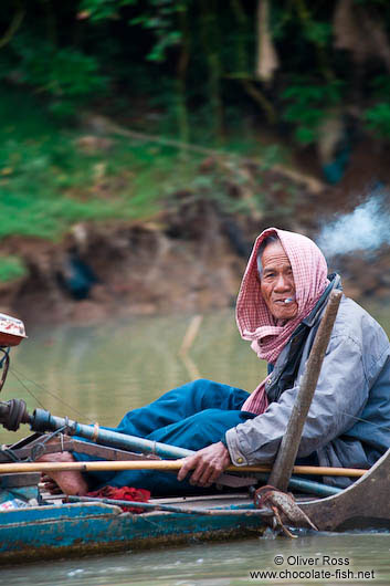 Man on boat near Battambang