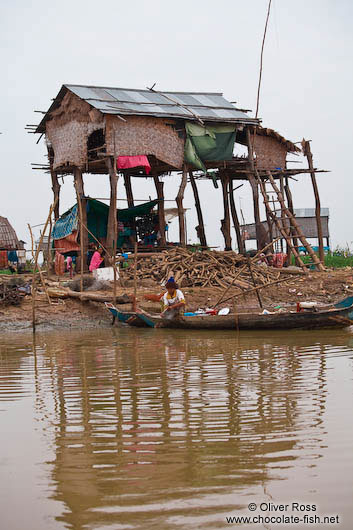Stilt house along the Stung Sangker river near Battambang