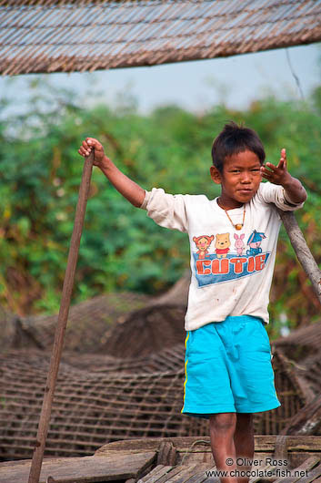 Small boy near the Tonle Sap lake