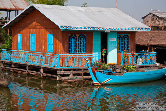 Floating house near Tonle Sap lake