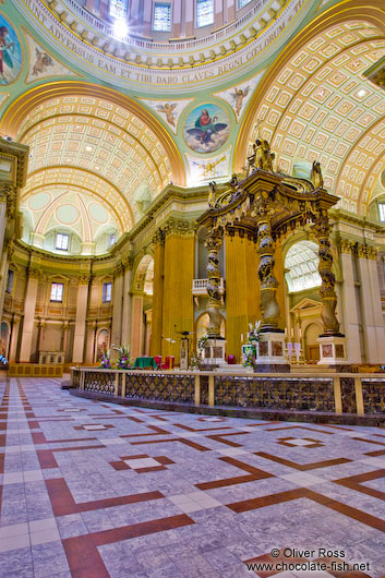 Inside the Cathedrale Marie Reine du Monde cathedral