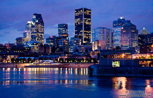 Montreal city skyline by night