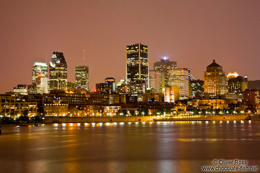 Montreal city skyline by night 