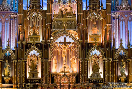 Main altar of the Basilica de Notre Dame cathedral in Montreal