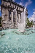 Travel photography:Fountain at Place Dauversiere in Monteal, Canada