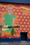 Travel photography:Guitar player mural in Montreal, Canada