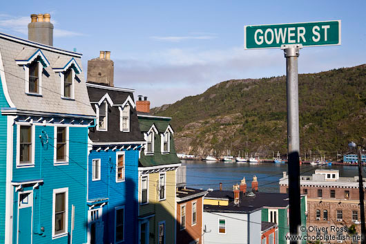 Row of wooden houses in St. John´s