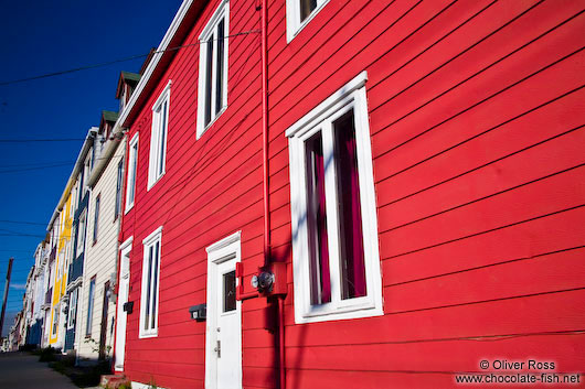 Row of wooden houses in St. John´s