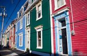 Travel photography:Row of wooden houses in St. John´s Gower street, Canada