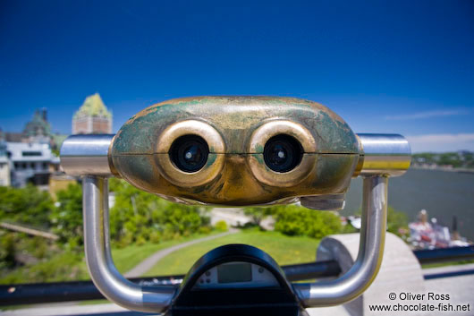 Looking glass near the Château Frontenac castle in Quebec