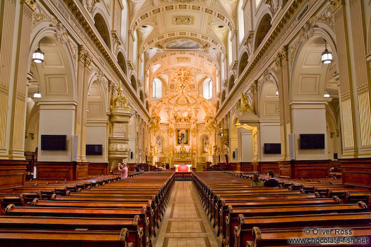 Inside the Basilica Notre Dame cathedral in Quebec City