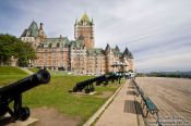 Travel photography:The Château Frontenac castle in Quebec with Terrasse Dufferin promenade, Canada