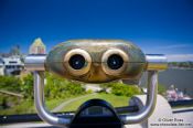 Travel photography:Looking glass near the Château Frontenac castle in Quebec, Canada